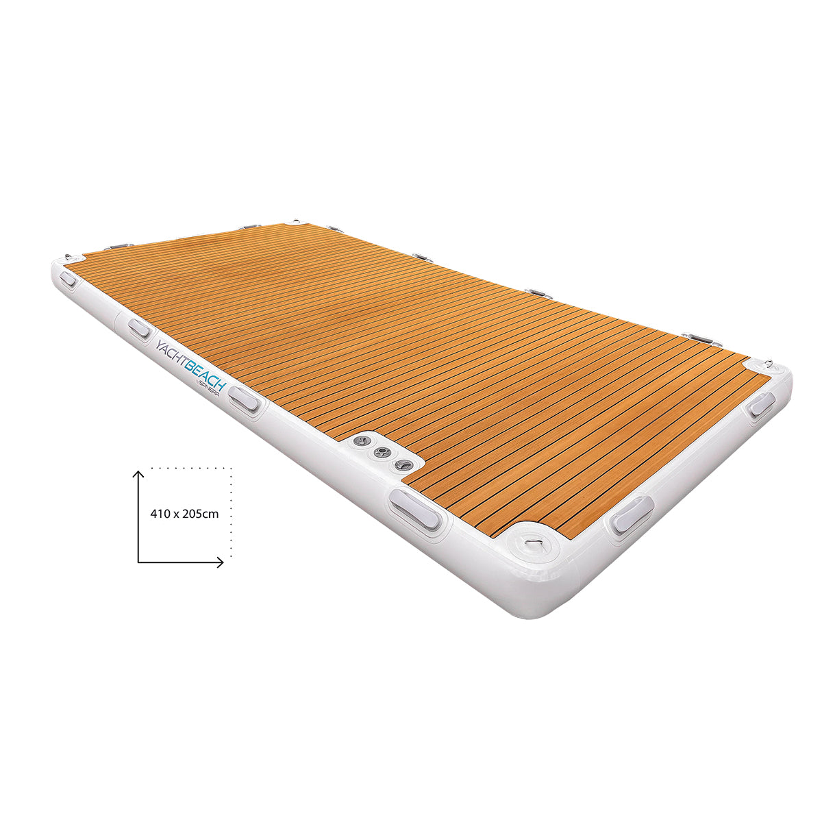 The Yacht Beach Platform 4.1o Premium in white and brown colors in front of a white background.