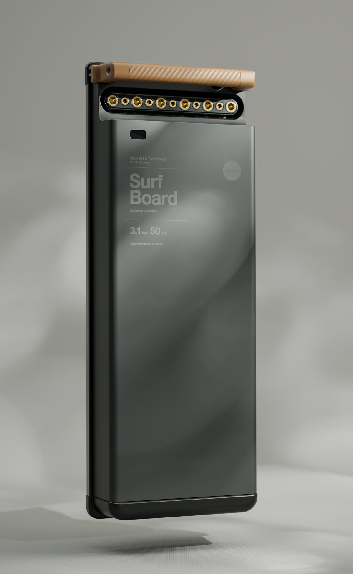 Battery for the LIND Canvas electric surfboard.