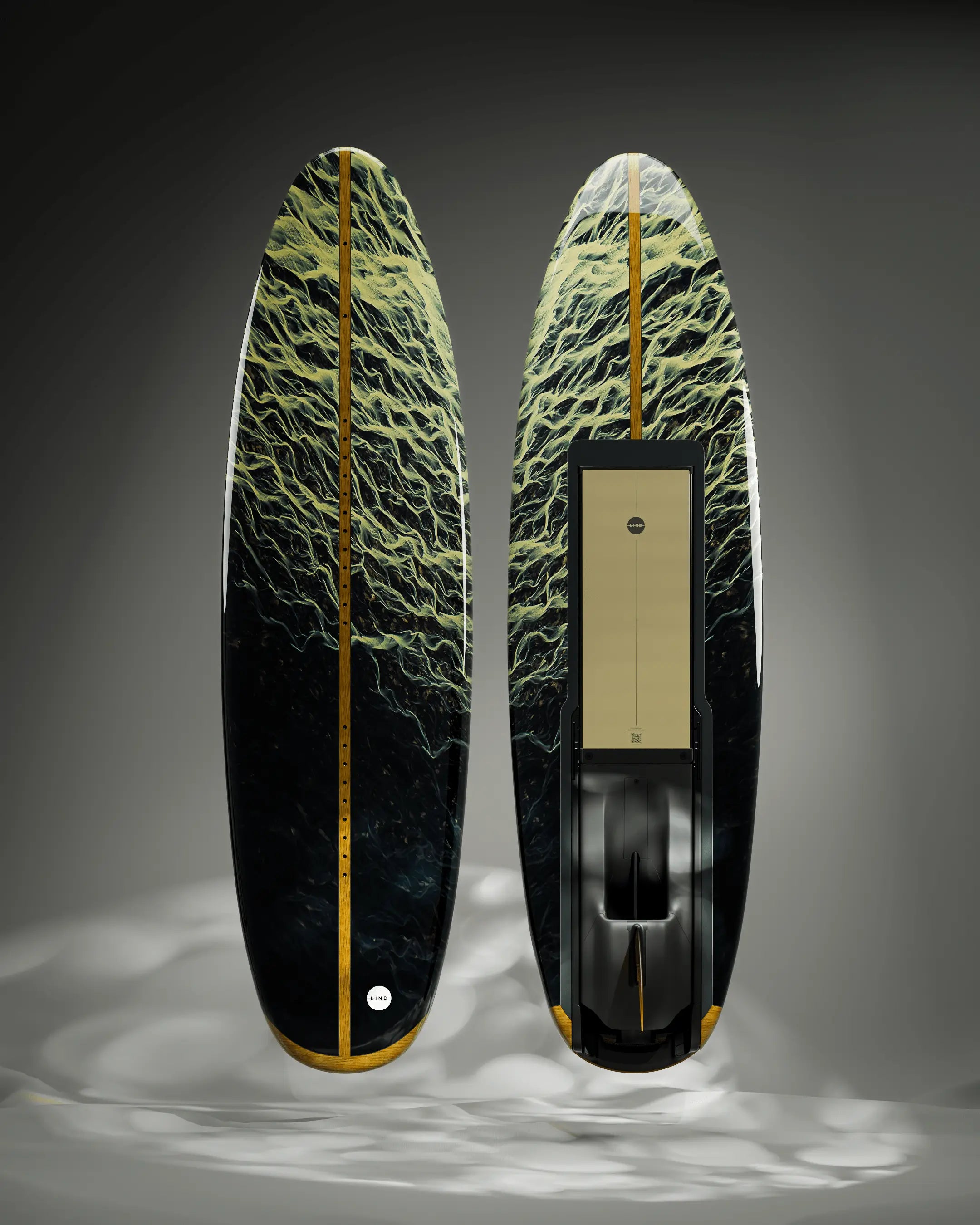 The Lind Art Surfboard in Glacier River meets the Arctic Ocean Iceland style from Chris Burkard.
