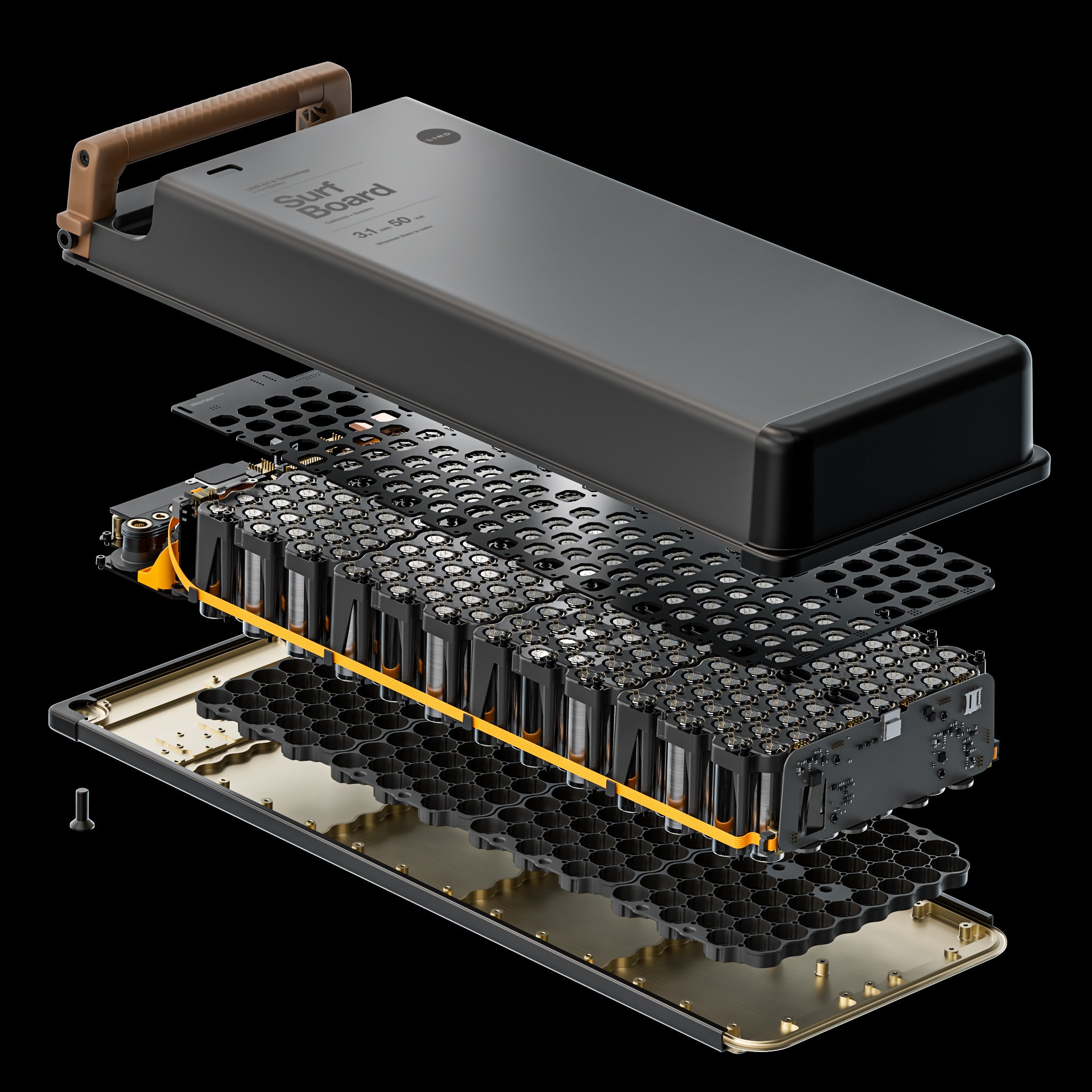 The inside of the battery is shown.