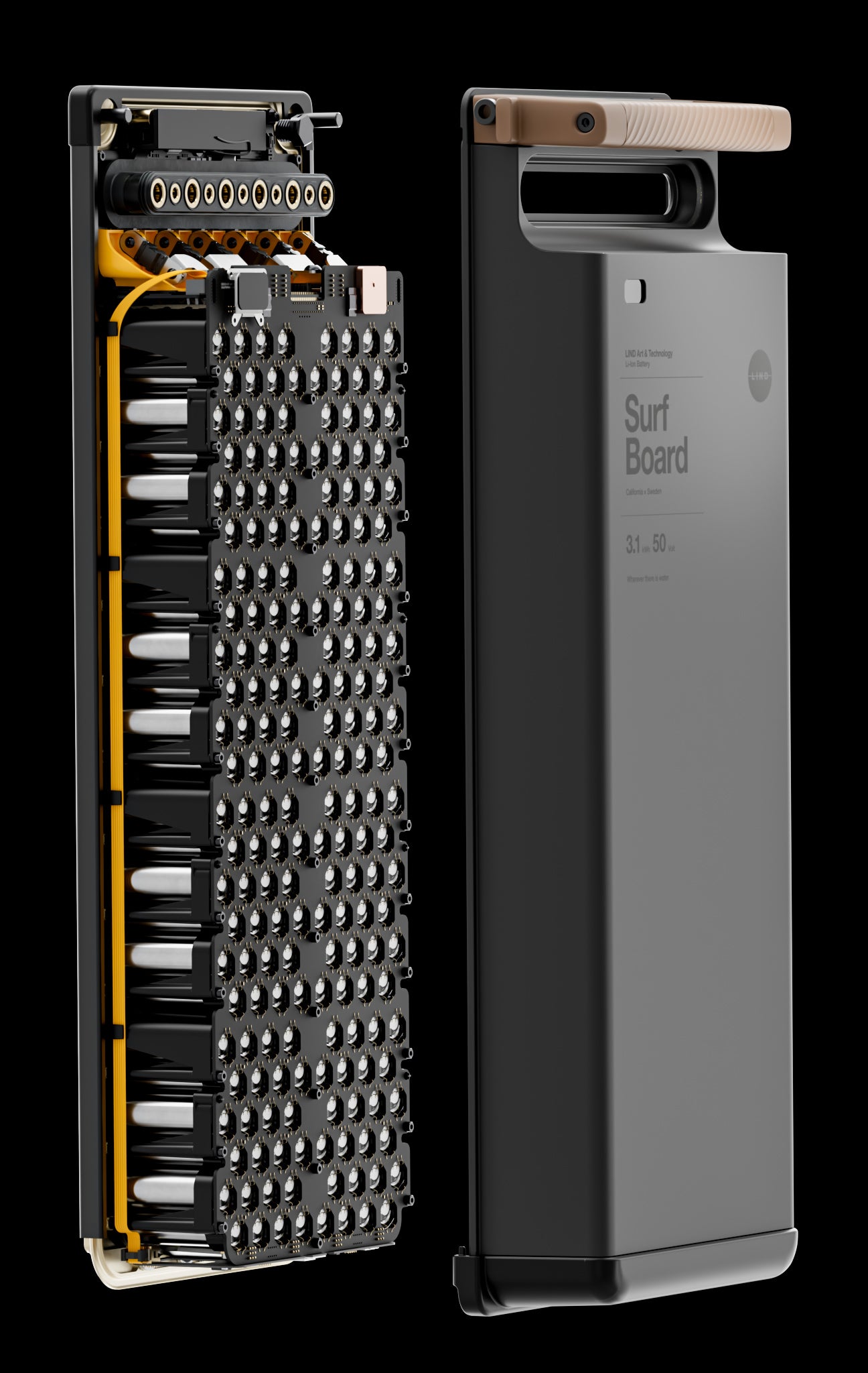 The inside of the. battery is shown