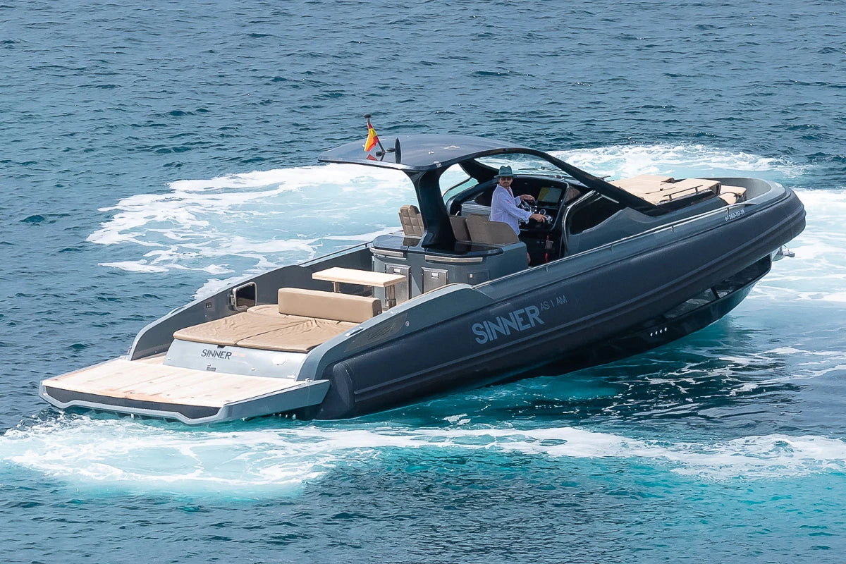 Sinner inflatable boat on the water