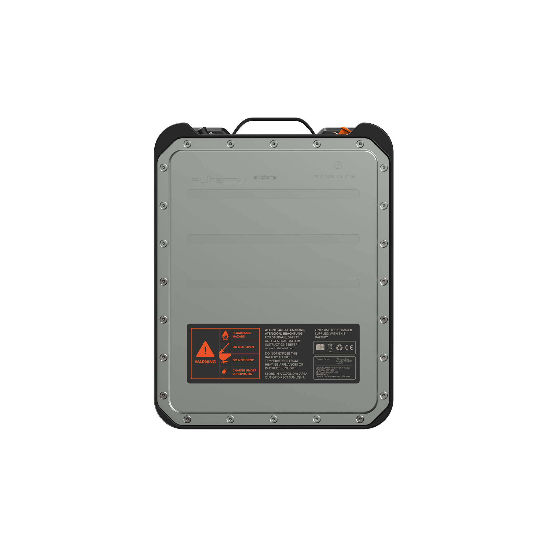 A simple product picture of an explore battery.