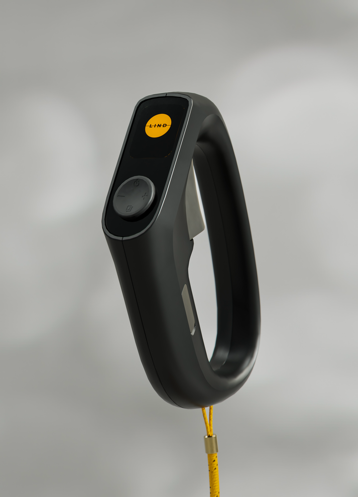 A small black controller for the LIND Canvas electric surfboard.