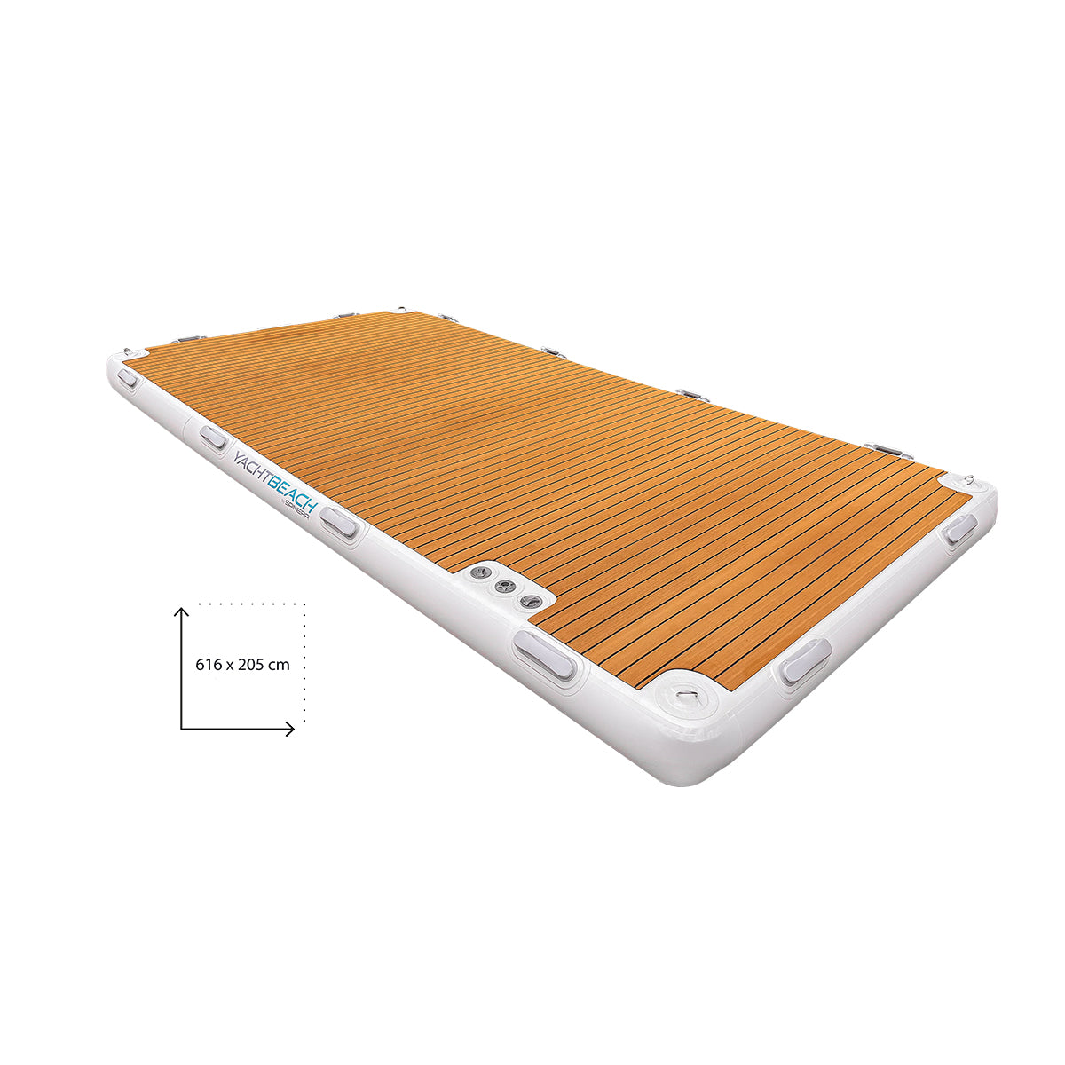 The Yacht Beach Platform 6.16 Premium in white and brown colors in front of a white background.