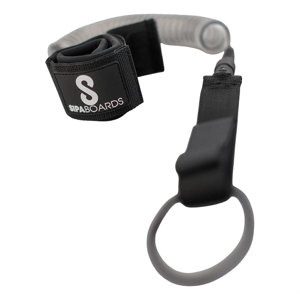 Glory Boards Leash Di Sicurezza Per SUP E Surf – Cavigliera Con Velcro, Moschettone Metallico, 7 Mm, Nero